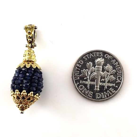 18 Karat Yellow Gold and Sapphire Pendant Enhancer #20325 - Picture 8 of 8